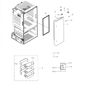 Part Location Diagram of 6902-002341 Samsung Refrigerator accessory install bag