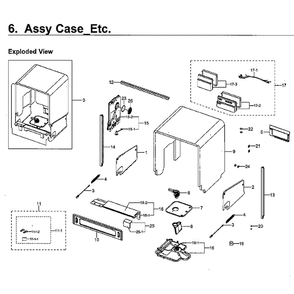 Case Diagram and Parts List for DW80J7550UG AA-02 Samsung Dishwasher