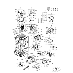 Fridge Diagram and Parts List for RF263TEAESG AA-0000 Samsung Refrigerator