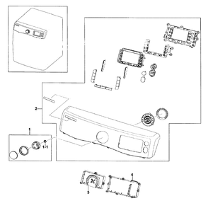 Control Panel Diagram and Parts List for DV511AER XAA-0000 Samsung Dryer