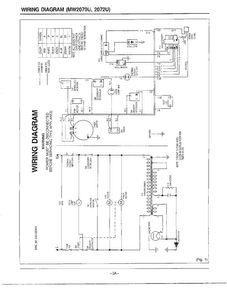 Wiring Diagram Diagram and Parts List for MW2070U XAA Samsung Microwave