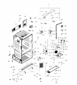 Cabinet Diagram and Parts List for RF28HFEDBBC AA-0002 Samsung Refrigerator
