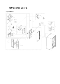 Left Refrigerator Door Parts Diagram and Parts List for RF28R7551DT AA-00 Samsung Refrigerator