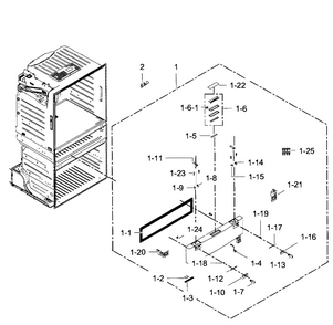 Flexzone Door Diagram and Parts List for RF28HMEDBSR AA-0009 Samsung Refrigerator