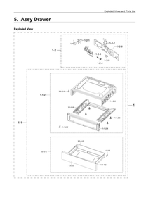 Drawer Assembly Diagram and Parts List for NX58R4311SS AA-01 Samsung Range