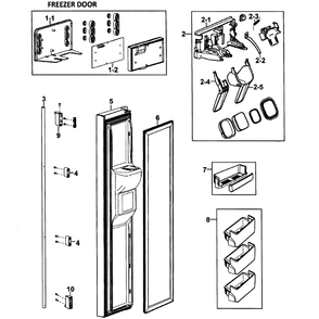 Left Door Diagram and Parts List for RH269LBSH XAA-0000 Samsung Refrigerator