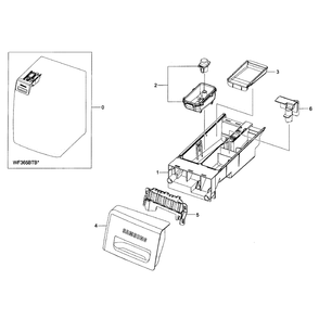 Drawer Assembly Diagram and Parts List for WF365BTBGWR A2-01 Samsung Washer