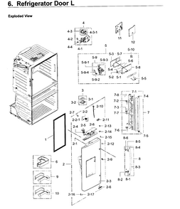 Part Location Diagram of DA63-08248A Samsung Ice Chute Gasket