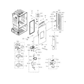 Fridge Door L Diagram and Parts List for RF263TEAESP AA Samsung Refrigerator