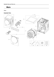 Main Assembly Diagram and Parts List for WF50A8800AV US-00 Samsung Washer