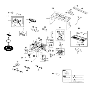 Cabinet Assy Diagram and Parts List for SMH1816B XAA-0000 Samsung Microwave