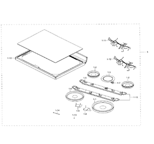 Cooktop Diagram and Parts List for NE59J7630SS AA-0002 Samsung Range