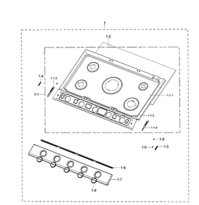 Frame Diagram and Parts List for NA30K7750TG AA-0000 Samsung Cooktop