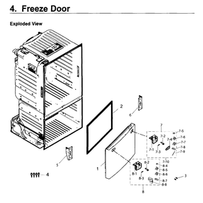 Freezer Door Diagram and Parts List for RF263BEAESR AA-02 Samsung Refrigerator
