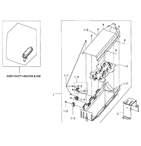 Heater Assy Diagram and Parts List for DV448AEP XAA-0002 Samsung Dryer