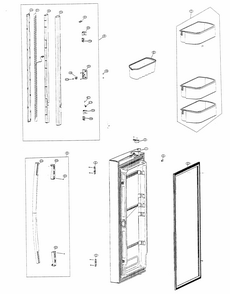Refrigerator Door Left Diagram and Parts List for RF266ABRS XAA-00 Samsung Refrigerator