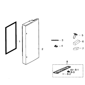 Door Right Diagram and Parts List for RF260BEAESR AA-01 Samsung Refrigerator