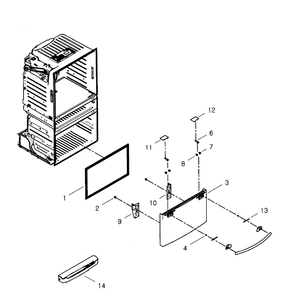 Freezer Door Diagram and Parts List for RF4267HARS XAA-01 Samsung Refrigerator