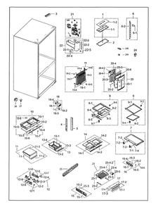 Fridge Diagram and Parts List for RF263BEAESG AA-04 Samsung Refrigerator