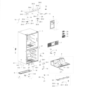 Cabinet Diagram and Parts List for RF28K9070SG AA-0000 Samsung Refrigerator