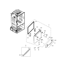 Freezer Door Diagram and Parts List for RF23HTEDBSR AA-0004 Samsung Refrigerator