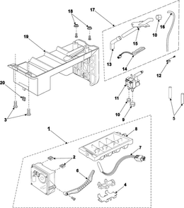 Icemaker Diagram and Parts List for RS2666SL XAA Samsung Refrigerator