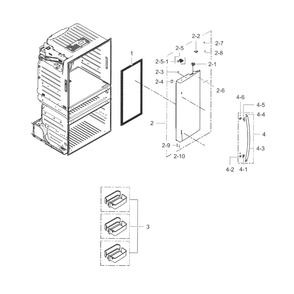 Fridge Door R Diagram and Parts List for RF28HMELBSR AA-05 Samsung Refrigerator