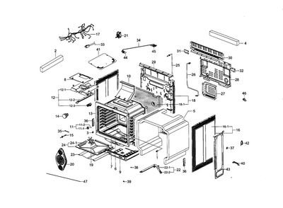 Main Assy Diagram and Parts List for NX583G0VBBB AA-00 Samsung Range