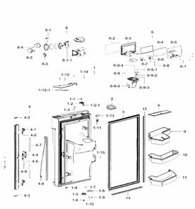 Fridge Door Lt Diagram and Parts List for RF32FMQDBSR AA-0006 Samsung Refrigerator