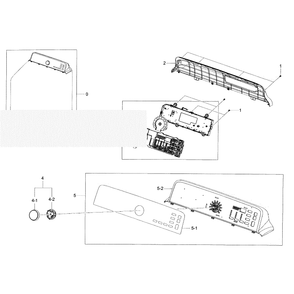 Control Panel Diagram and Parts List for DV456ETHDSU AA-0000 Samsung Dryer