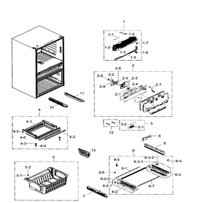 Freezer Diagram and Parts List for RF31FMEDBWW AA-01 Samsung Refrigerator
