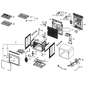 Main Assembly Diagram and Parts List for NE597N0PBSR AA-01 Samsung Range