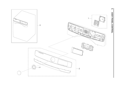 Control Panel Assembly Diagram and Parts List for DVE45R6100V A3-00 Samsung Dryer