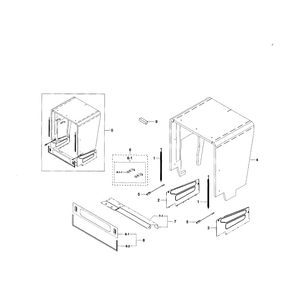Case Diagram and Parts List for DW80F800UWS AA-01 Samsung Dishwasher