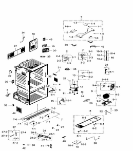 Cabinet Diagram and Parts List for RF30HDEDTSR AA-0001 Samsung Refrigerator