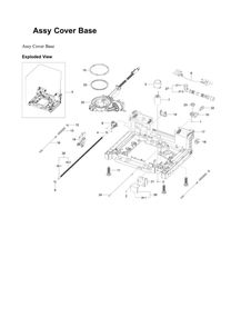 Cover Base Assembly Diagram and Parts List for DW80B6061US AA-00 Samsung Dishwasher