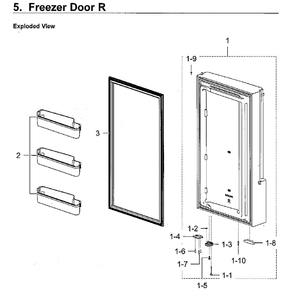 Freezer Door R Diagram and Parts List for RF28K9380SG AA-02 Samsung Refrigerator