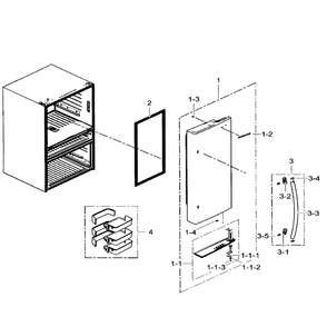 Right Door Diagram and Parts List for RF31FMEDBWW AA-01 Samsung Refrigerator