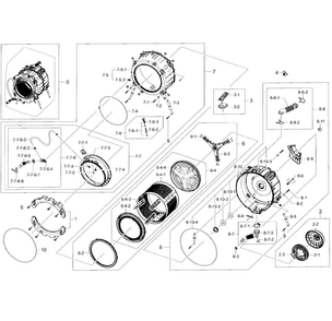 Part Location Diagram of DC97-14539U Samsung Assembly tub front