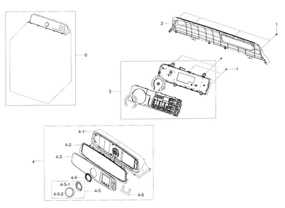Control Panel Diagram and Parts List for DV52J8060EW A2-0000 Samsung Dryer
