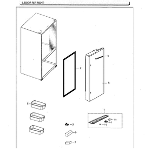 Fridge Door Rt Diagram and Parts List for RF261BEAESG AA-0001 Samsung Refrigerator