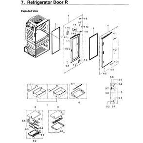 Fridge Door R Diagram and Parts List for RF28JBEDBSR AA-0003 Samsung Refrigerator