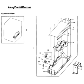 Heater Assembly Diagram and Parts List for DV405ETPAWR AA-01 Samsung Dryer