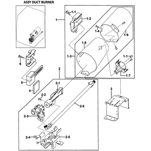 Heater Assembly Diagram and Parts List for DV350AGR XAA-0000 Samsung Dryer