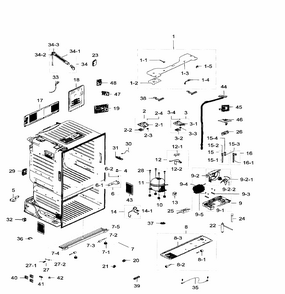 Cabinet Diagram and Parts List for RF28HFEDTBC AA-0000 Samsung Refrigerator