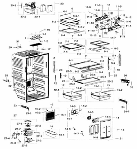 Fridge Diagram and Parts List for RF32FMQDBSR AA-0004 Samsung Refrigerator