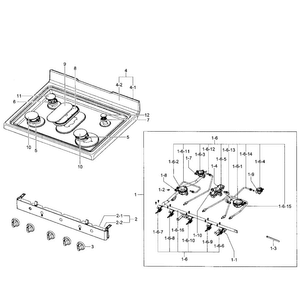 Part Location Diagram of DG62-00074B Samsung Burner Head Right