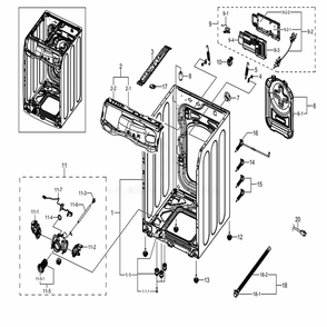 Part Location Diagram of DC97-20620A Samsung Drain Pump Assembly