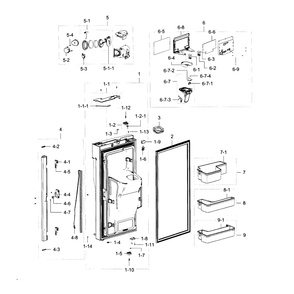 Fridge Door L Diagram and Parts List for RF23J9011SR AA-02 Samsung Refrigerator
