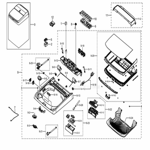 Assembly Cover Top Parts Diagram and Parts List for WA54M8750AV (A4)(0001) Samsung Washer